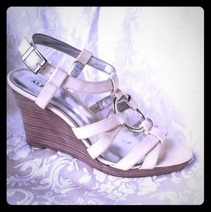 Alfani Selma Cream Wedge Dress Sandals
